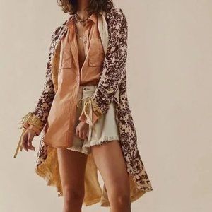 NEW Free People Lara Doublecloth Floral Duster Kimono Jacket XS S M 🔆🔆🔆